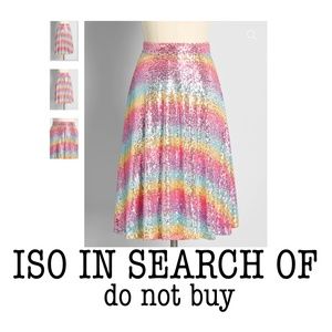 ISO ModCloth prismatic poise pastel rainbow sequin skirt plus size 24W or 26W